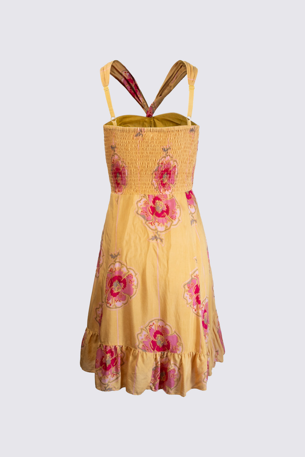 2000s Floral Print Halter Dress