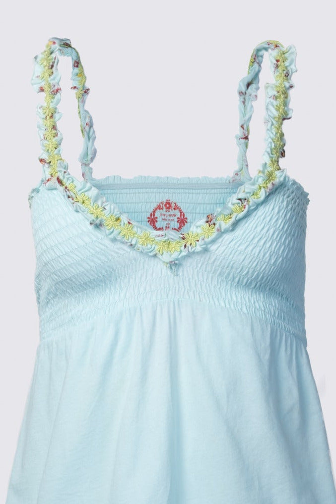 Y2K Floral Trim Babydoll Cami Top