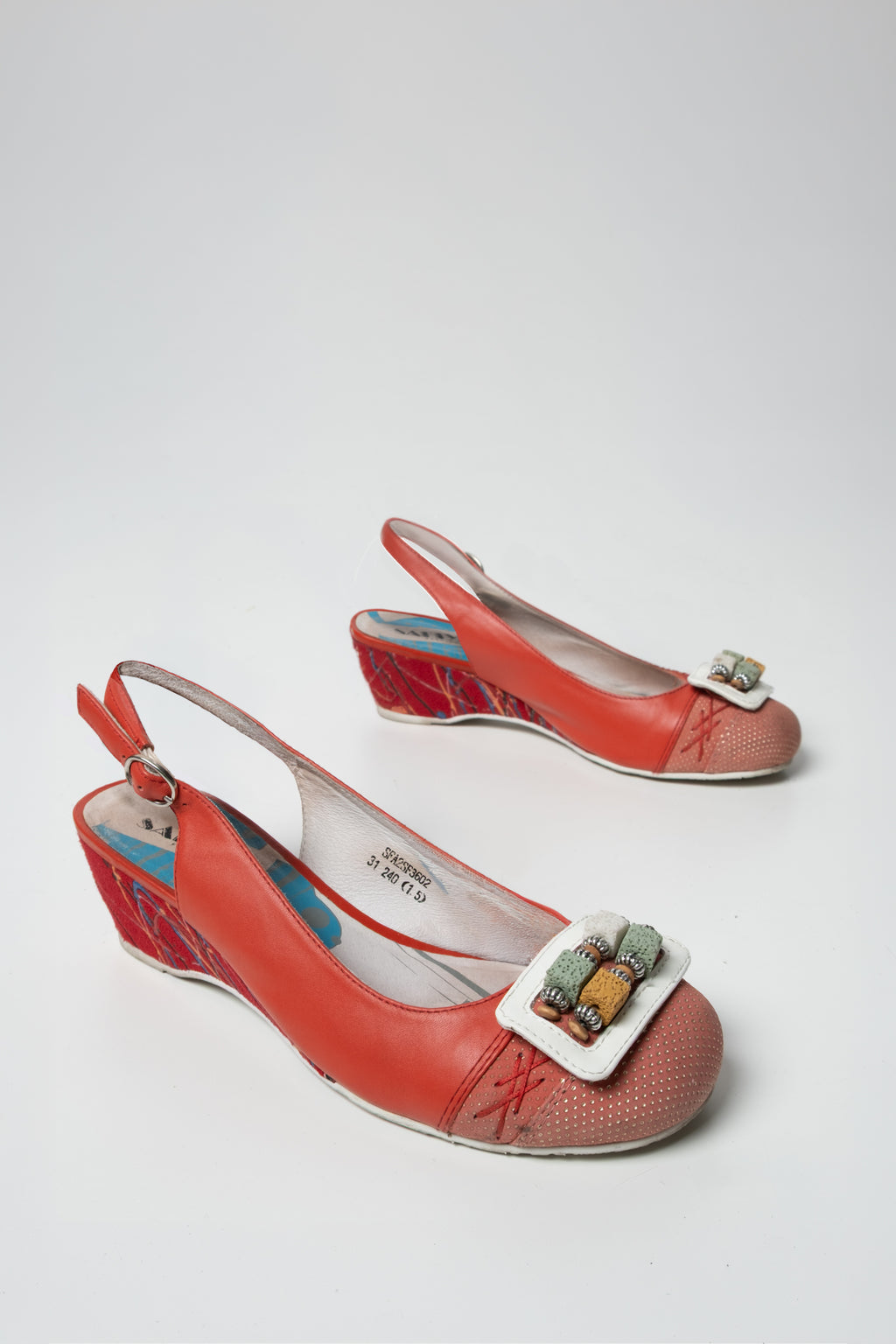 Y2K Mixed Media Round Toe Slingbacks