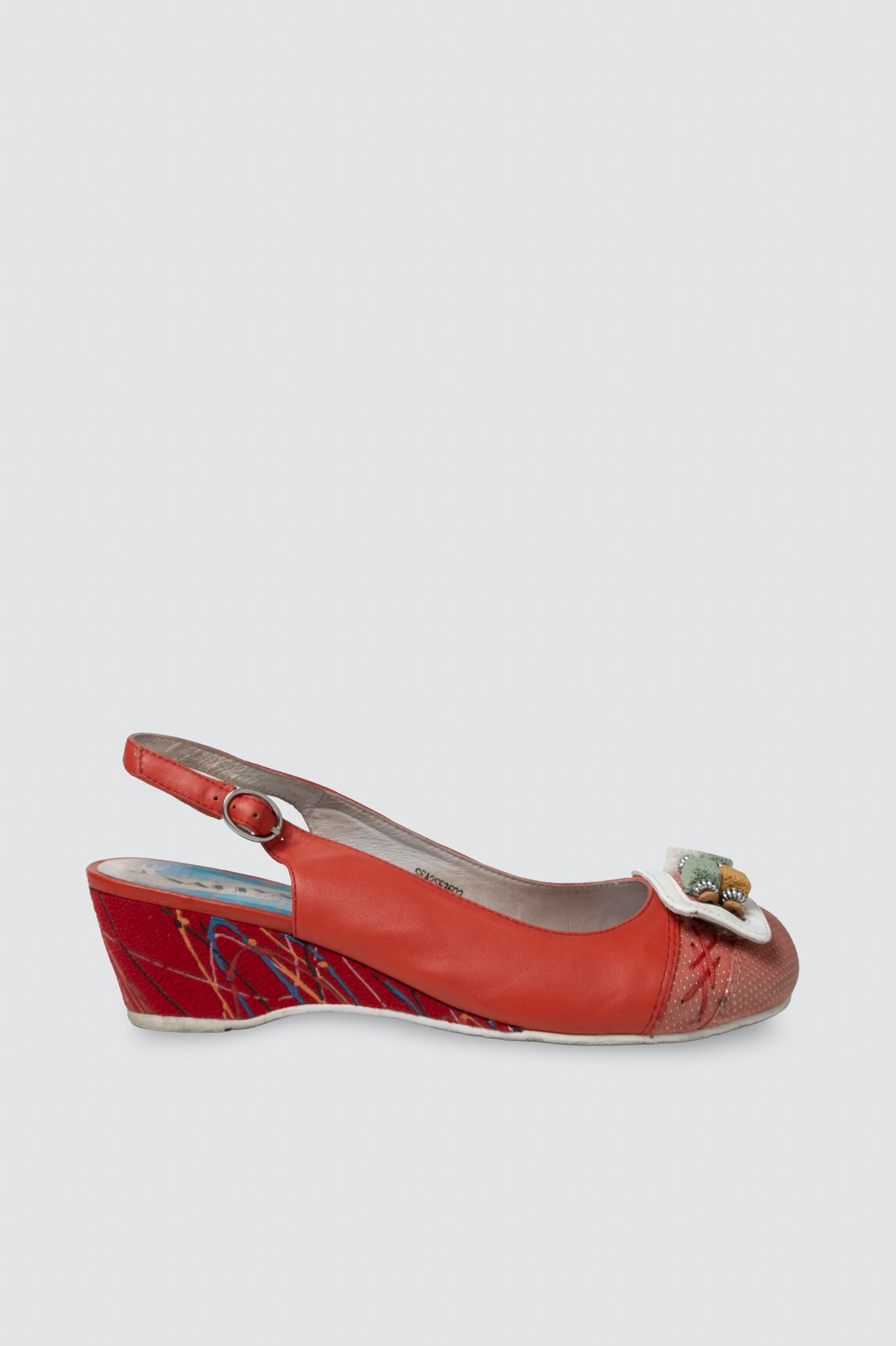 Y2K Mixed Media Round Toe Slingbacks