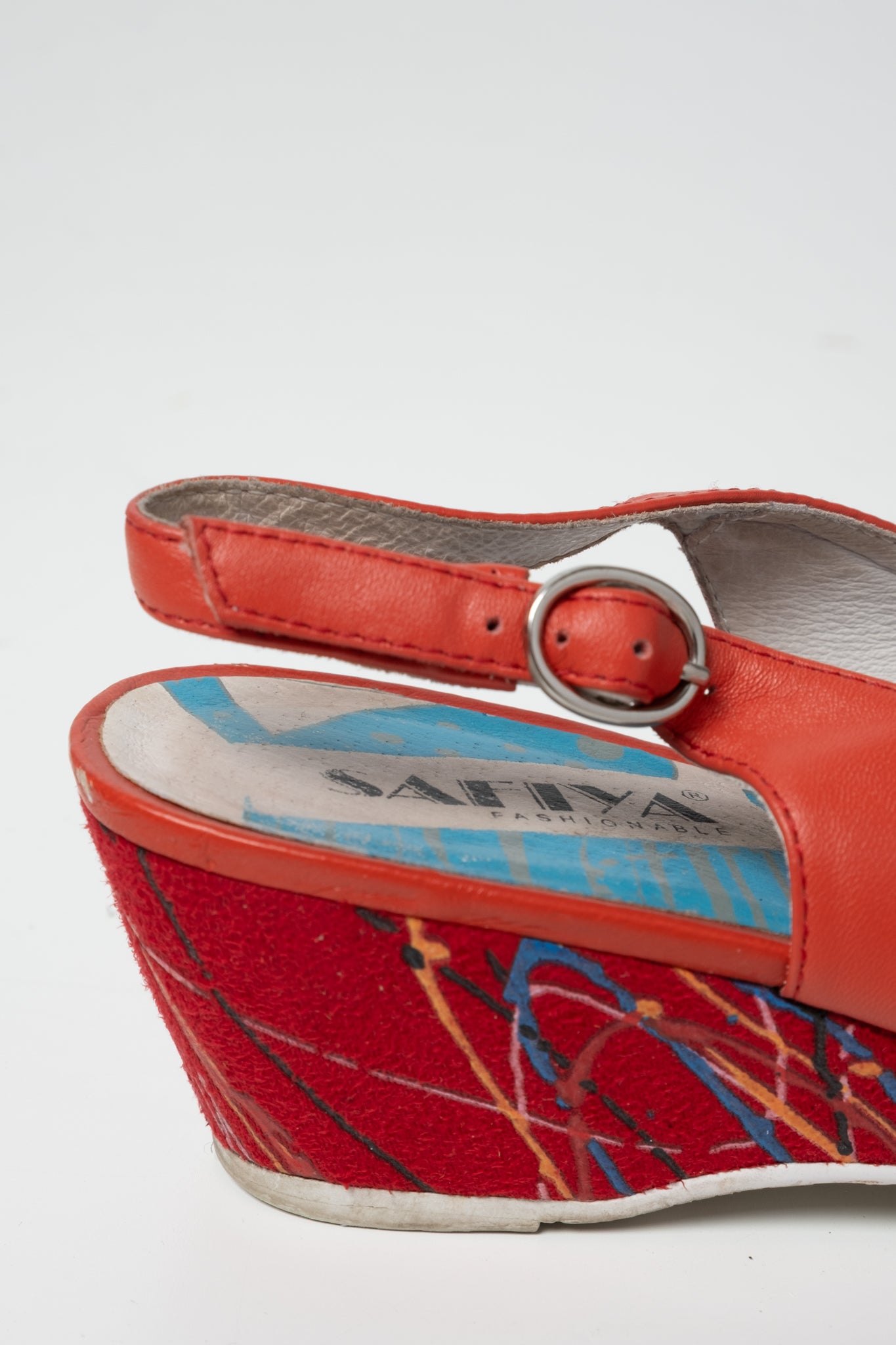 Y2K Mixed Media Round Toe Slingbacks