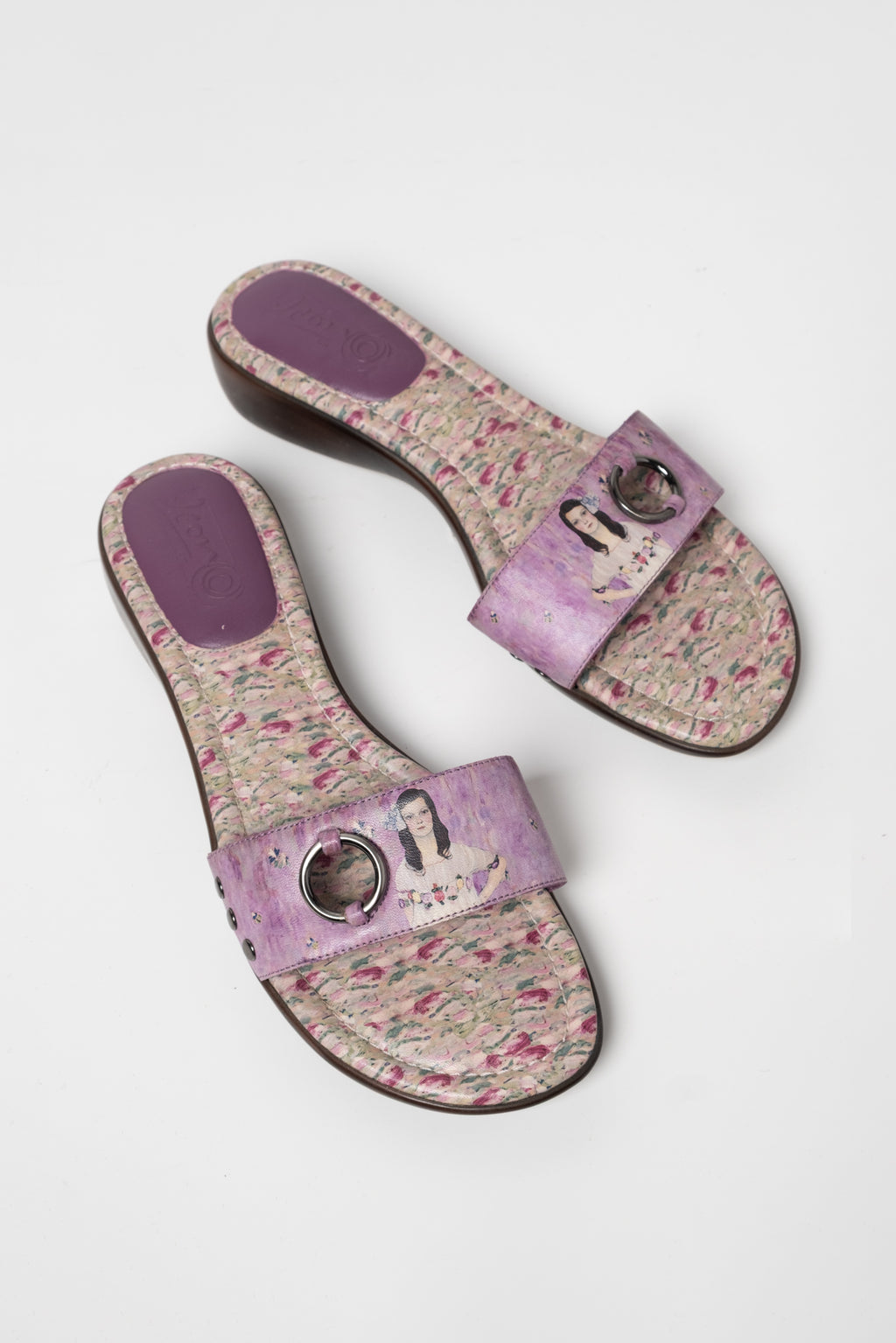 Y2K Icon Gustav Klimt Kitten Wedge Slides