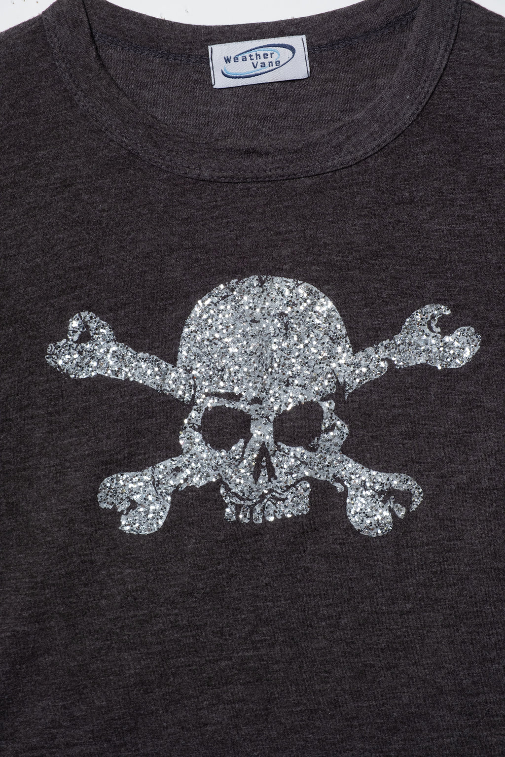 Y2K Weathervane Glitter Skull Baby Tee