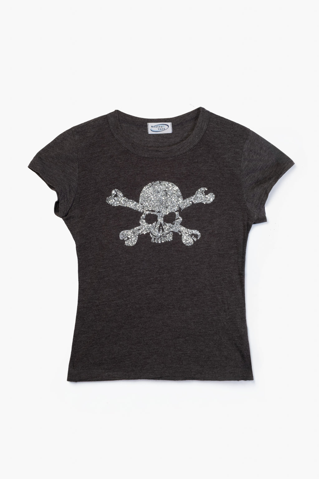 Y2K Weathervane Glitter Skull Baby Tee