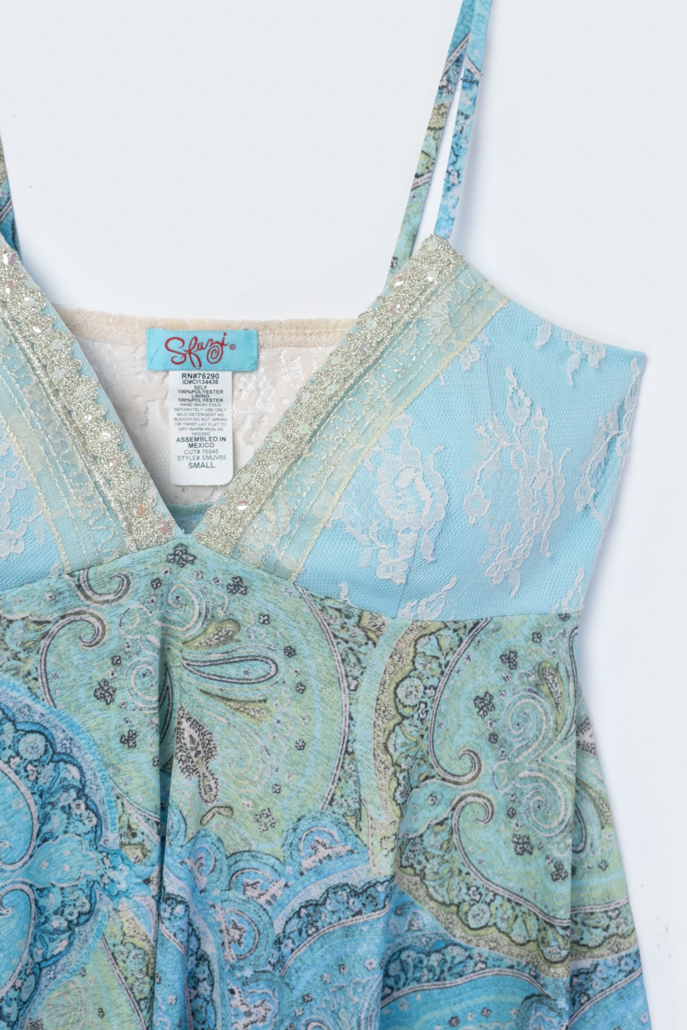 Y2K Paisley Print Fairy Hem Top