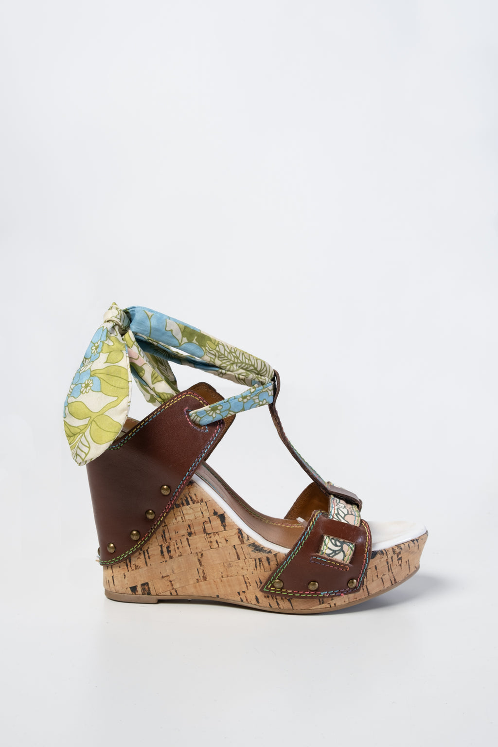 Y2K Miss Sixty Wedge Wrap Sandals