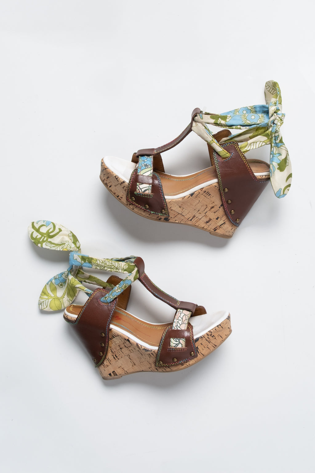 Y2K Miss Sixty Wedge Wrap Sandals