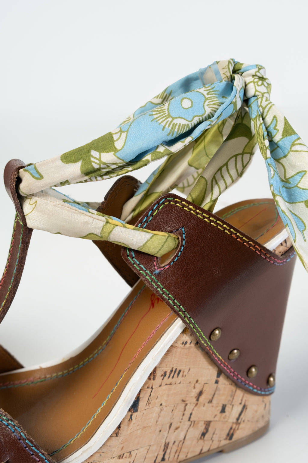 Y2K Miss Sixty Wedge Wrap Sandals