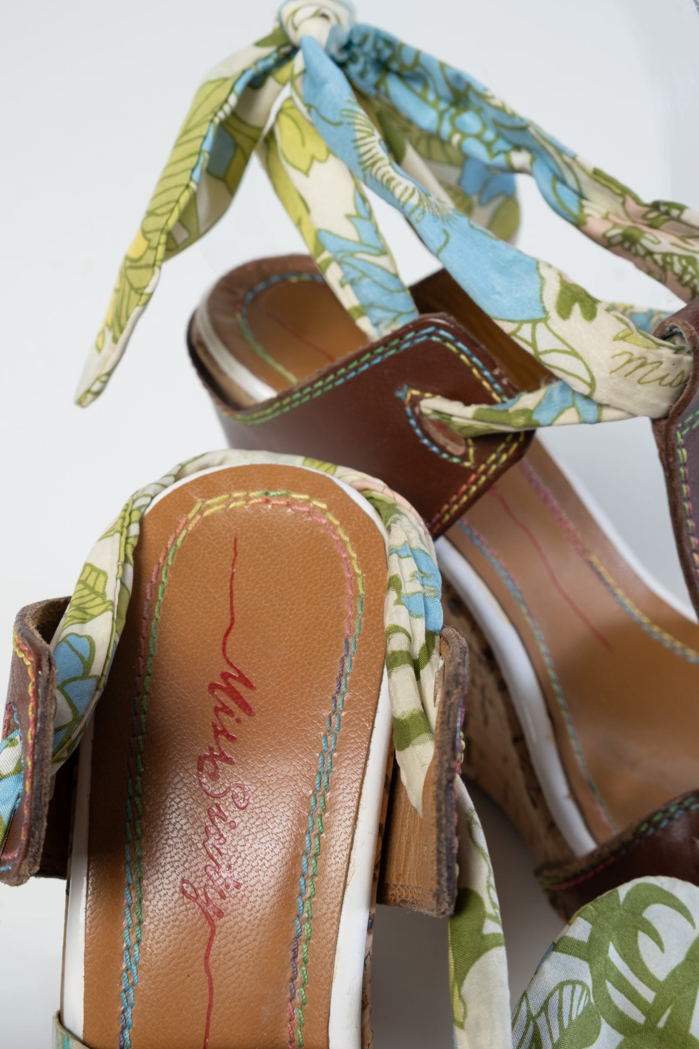 Y2K Miss Sixty Wedge Wrap Sandals