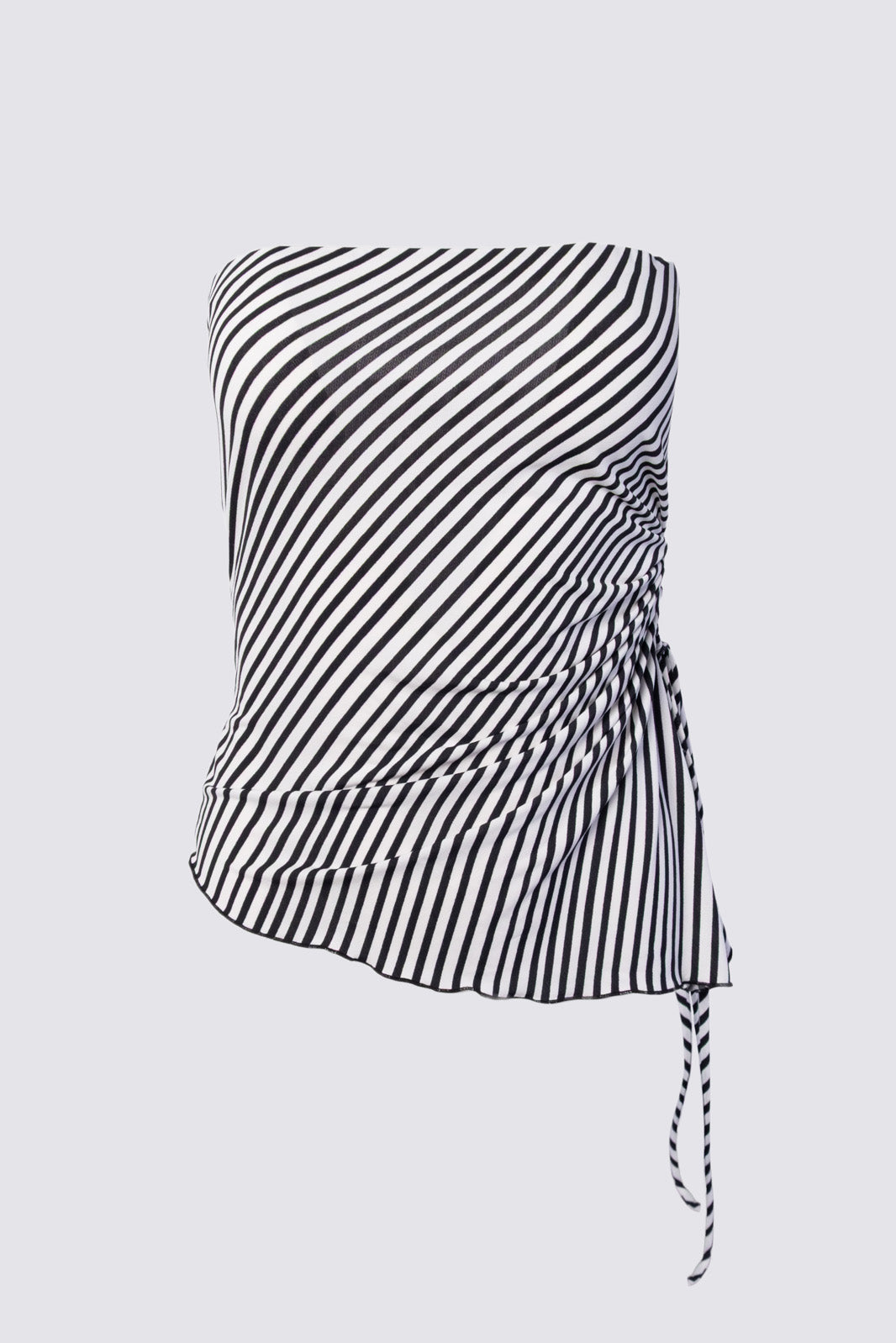 Y2K Striped Asymmetric Tube Top