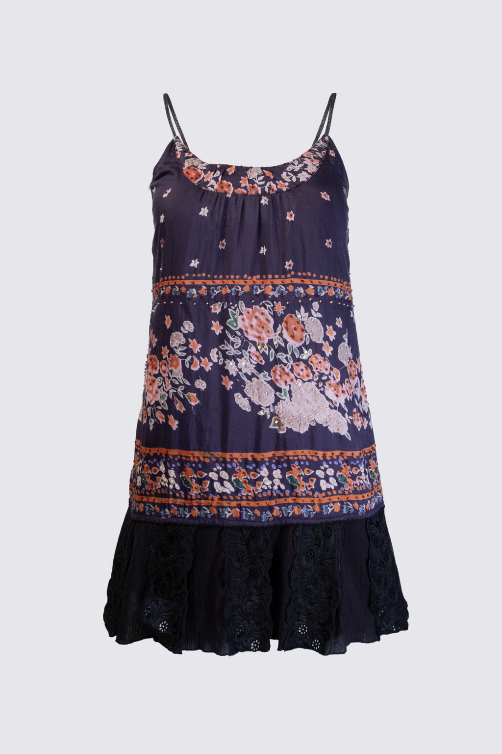 Y2K Beaded Lace Trim Slip Dress Calico Y2K Beaded Lace Trim Slip Dress Calico