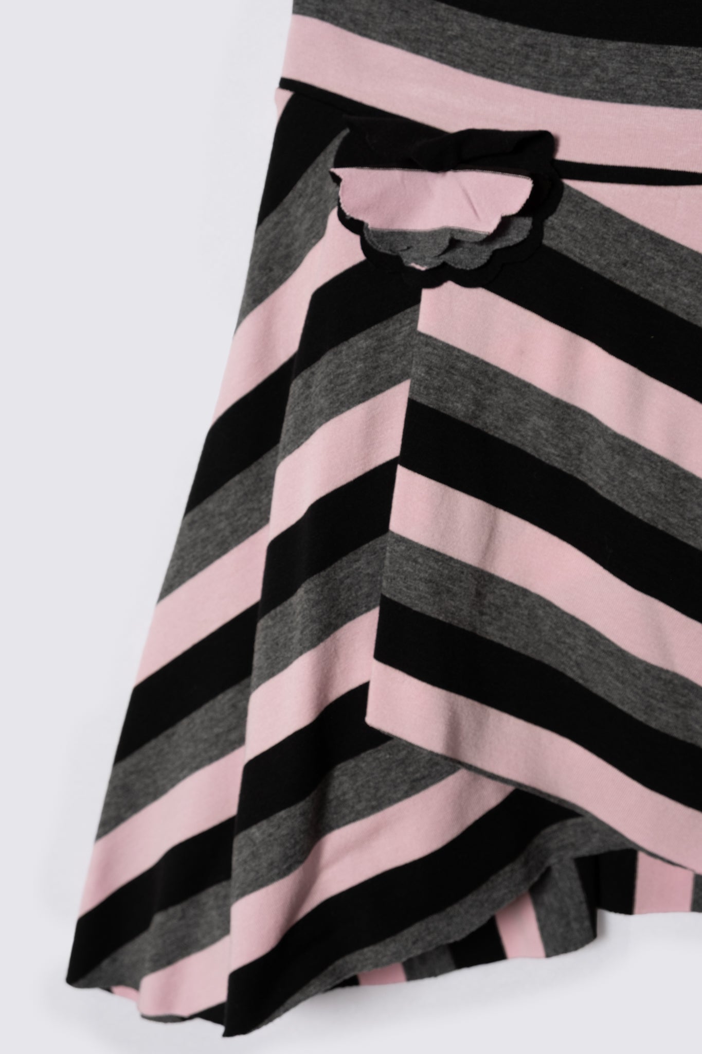 Y2K Asymmetric Striped Jersey Skirt