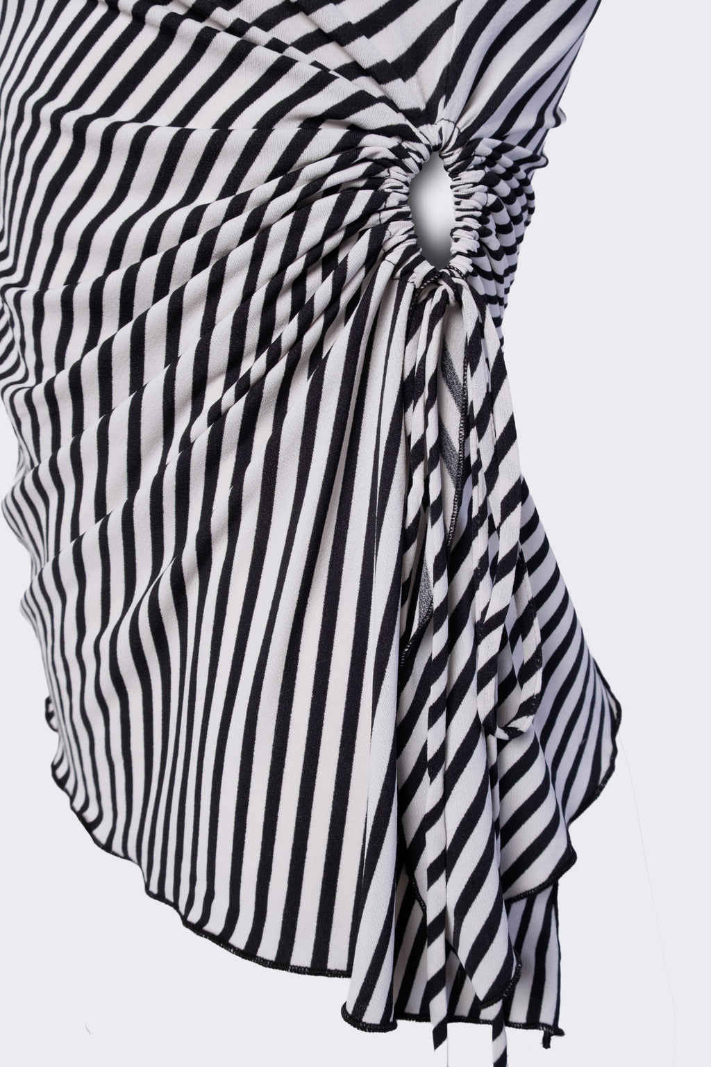 Y2K Striped Asymmetric Tube Top