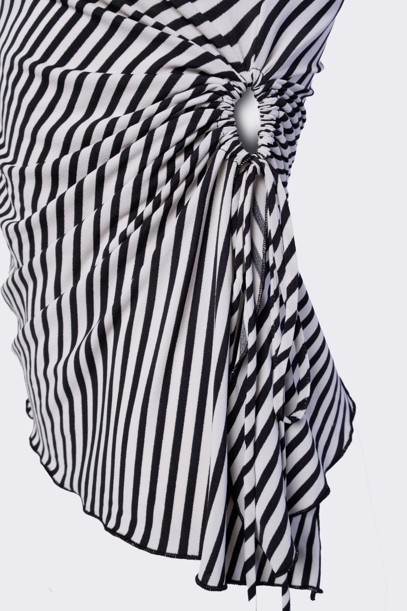 Y2K Striped Asymmetric Tube Top