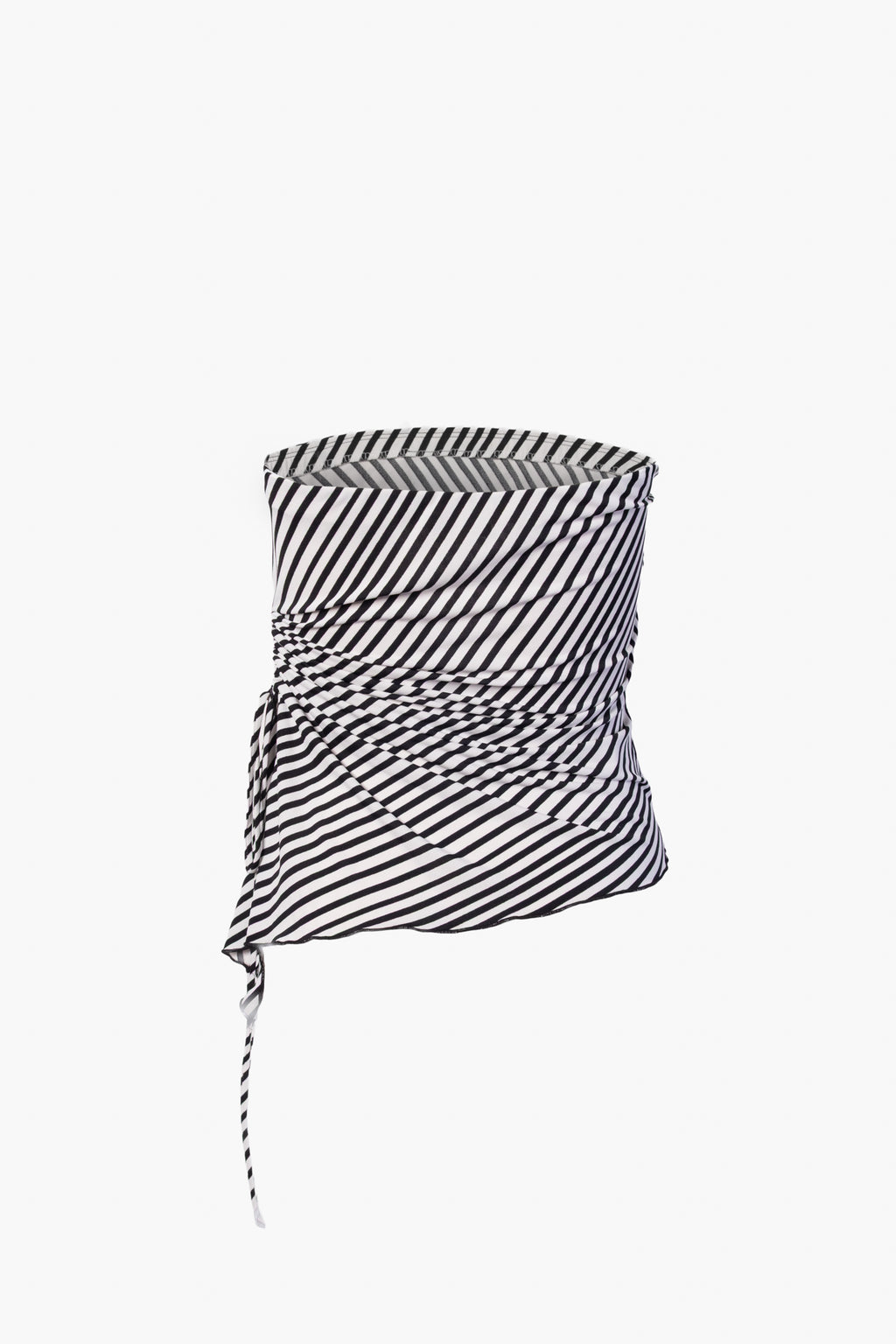 Y2K Striped Asymmetric Tube Top