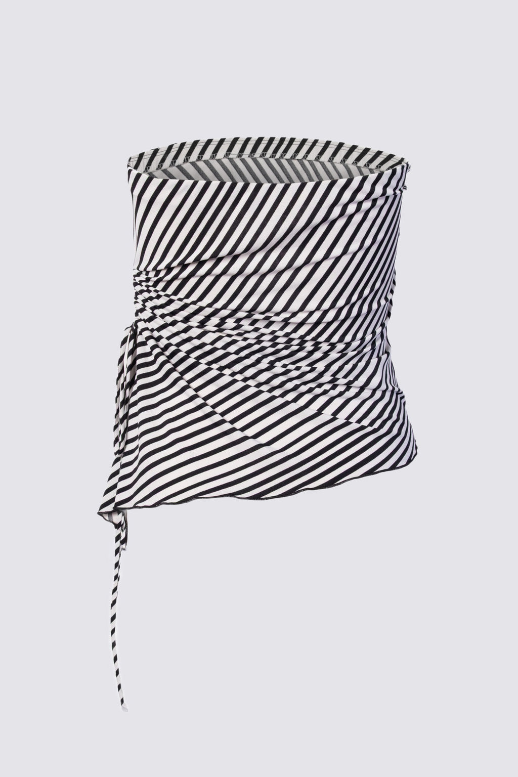Y2K Striped Asymmetric Tube Top