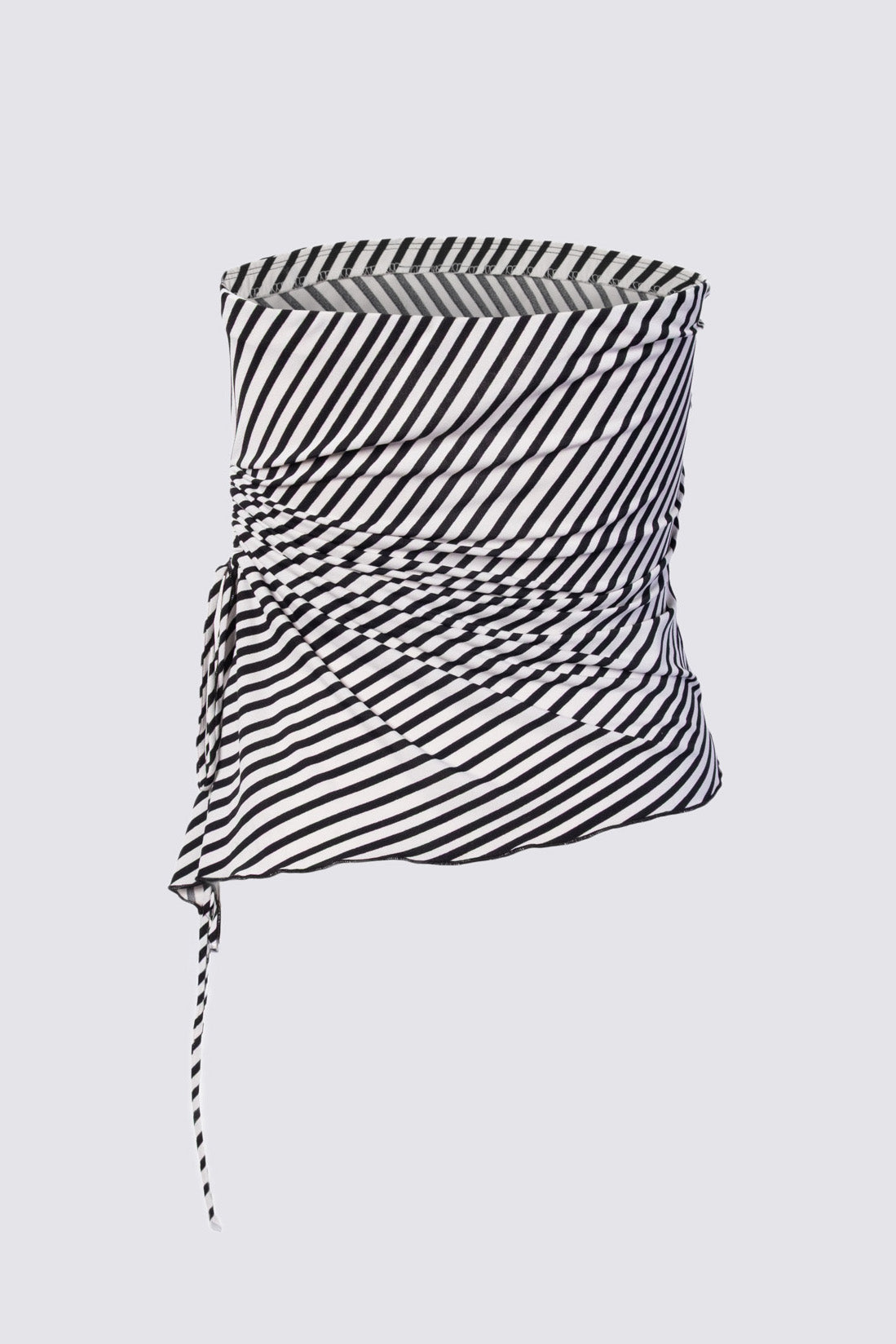 Y2K Striped Asymmetric Tube Top