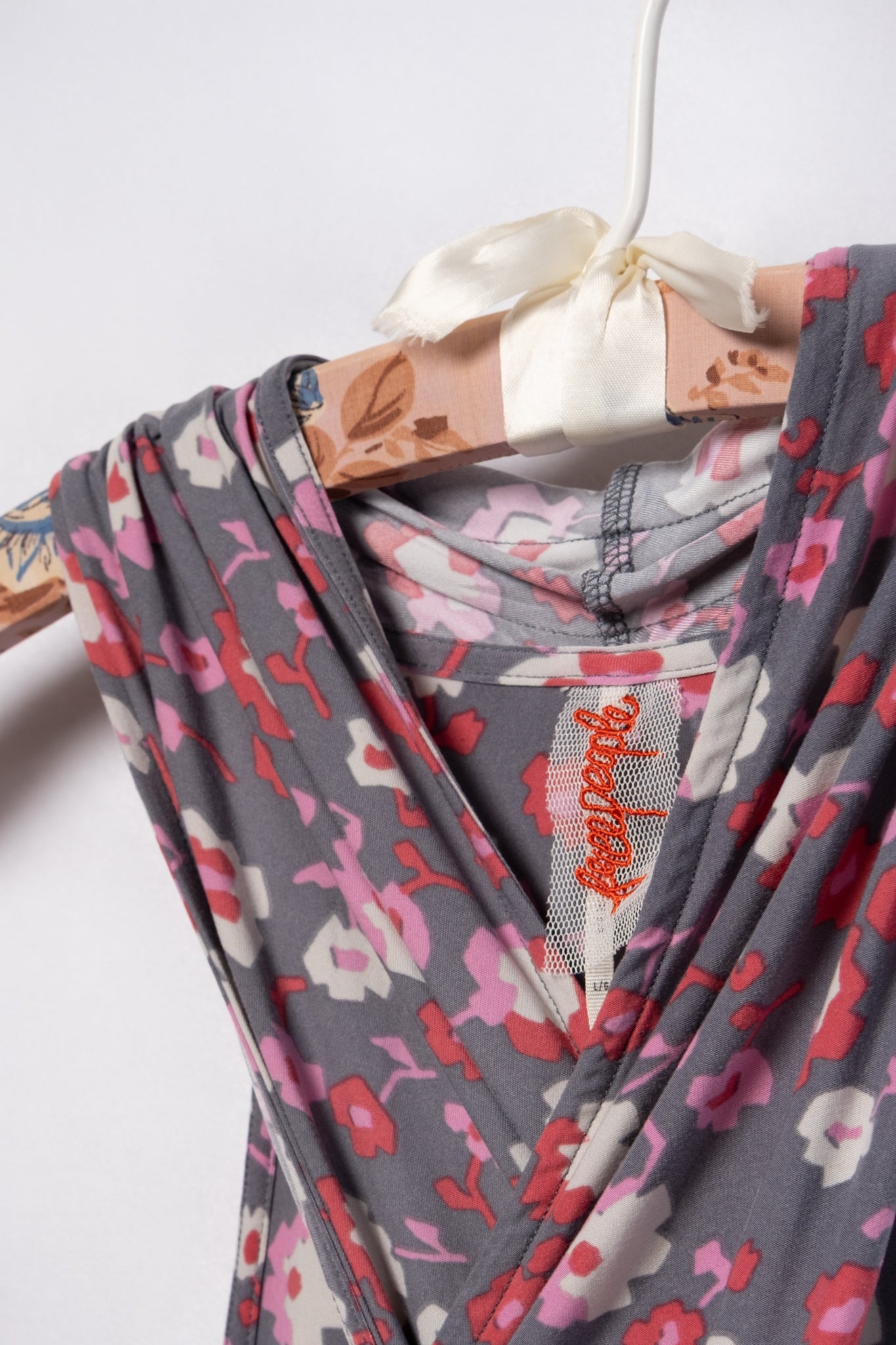 2000s Floral Jersey Halter Dress