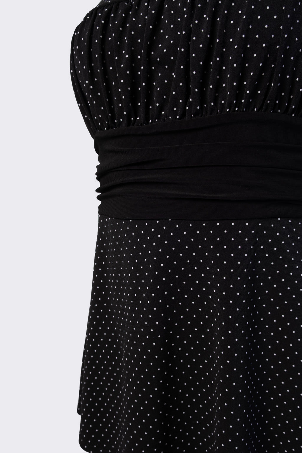 Y2K Polka Dot Tie Waist Strapless Top