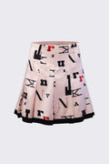 Y2K Trina Turk Letter Motif Satin Skirt