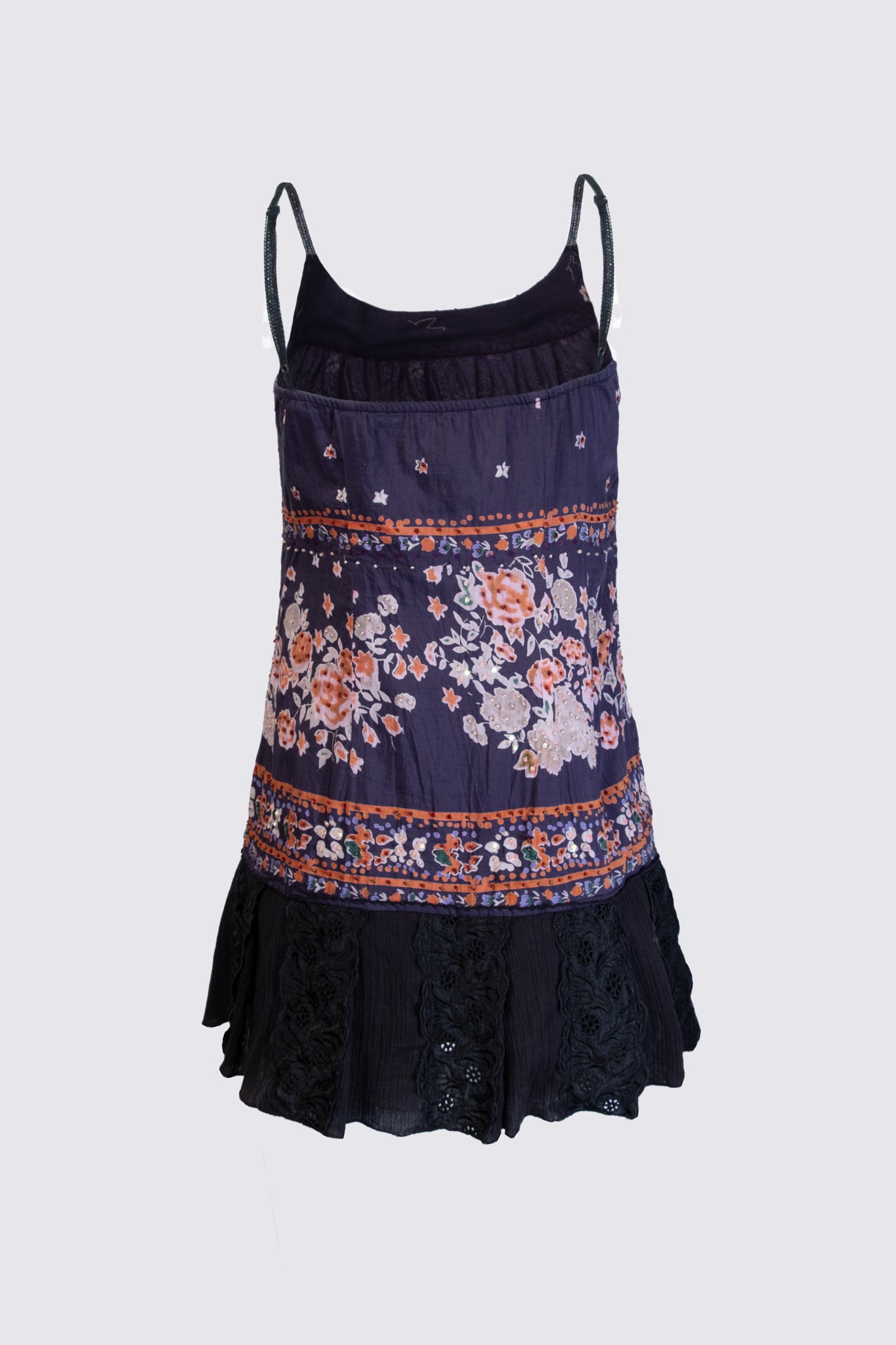 Y2K Beaded Lace Trim Slip Dress Calico Y2K Beaded Lace Trim Slip Dress Calico