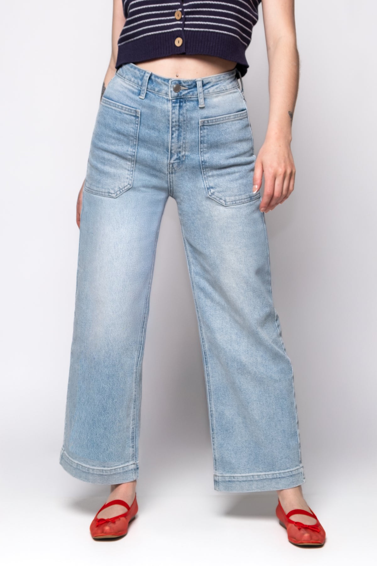 Just Black Utility Wide Leg Jeans