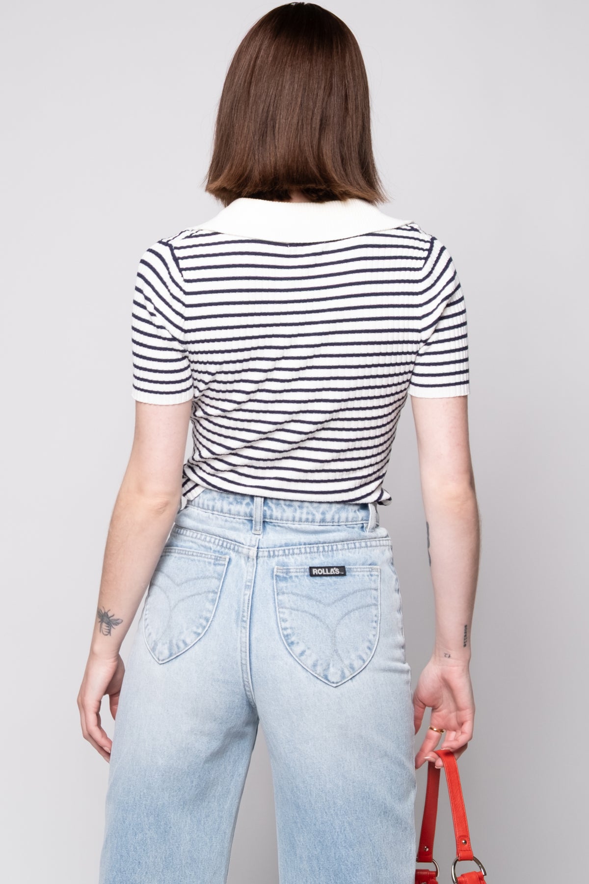 Paige Striped Short Sleeve Knit Top