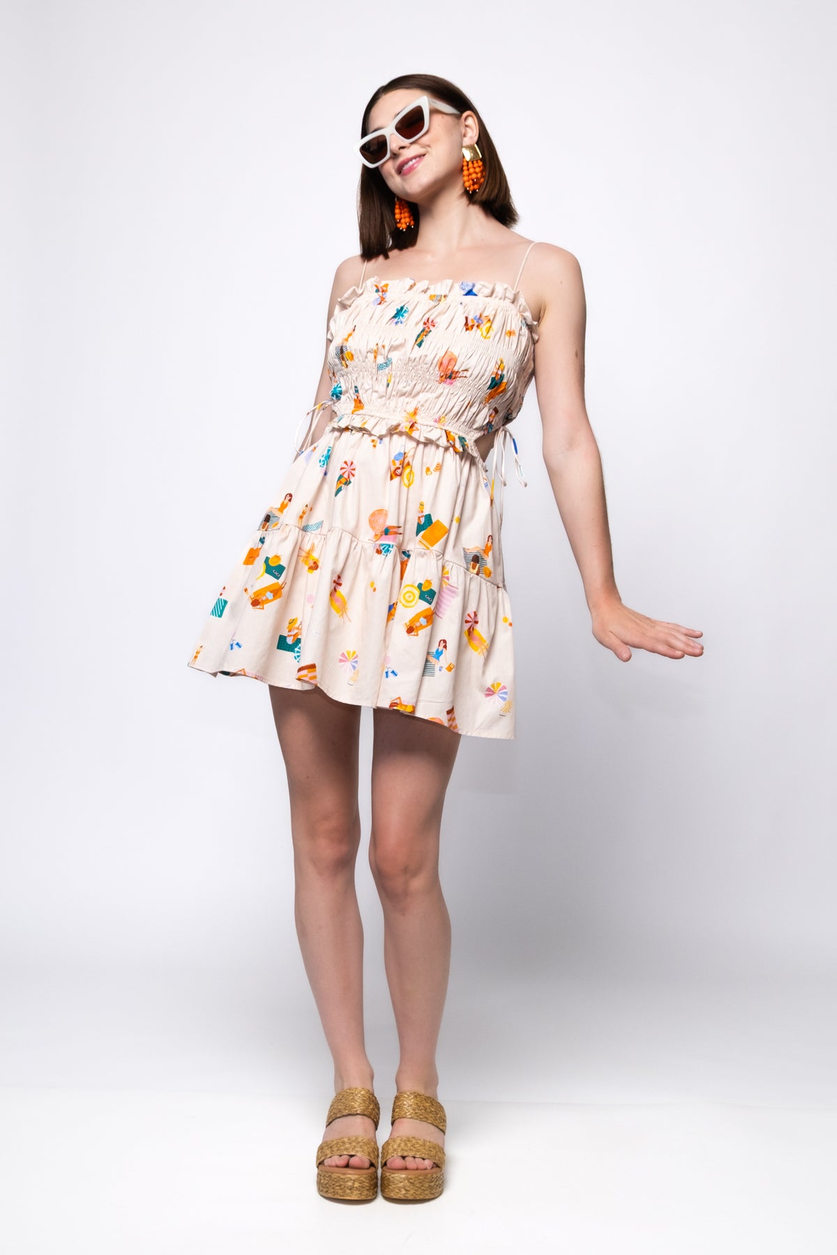 Beach Day Smocked Mini Dress