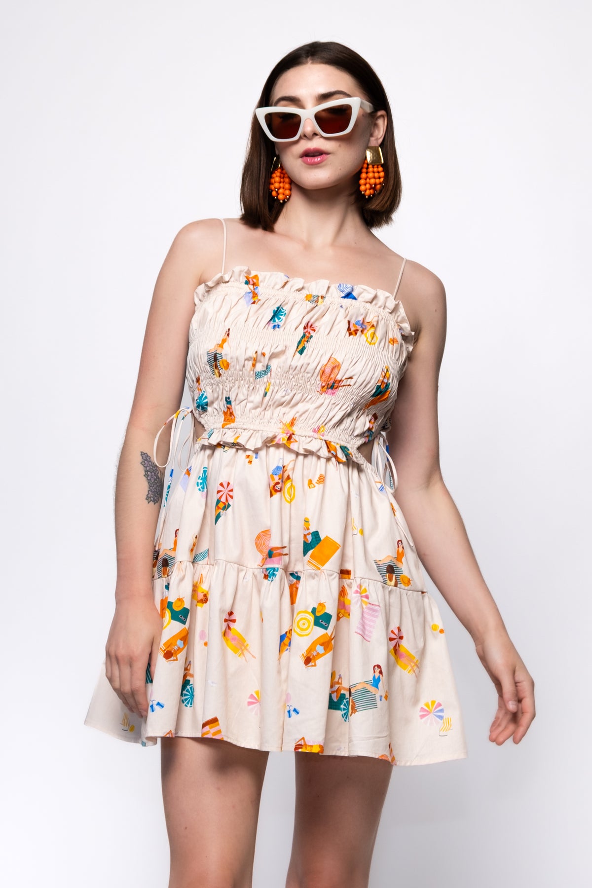 Beach Day Smocked Mini Dress