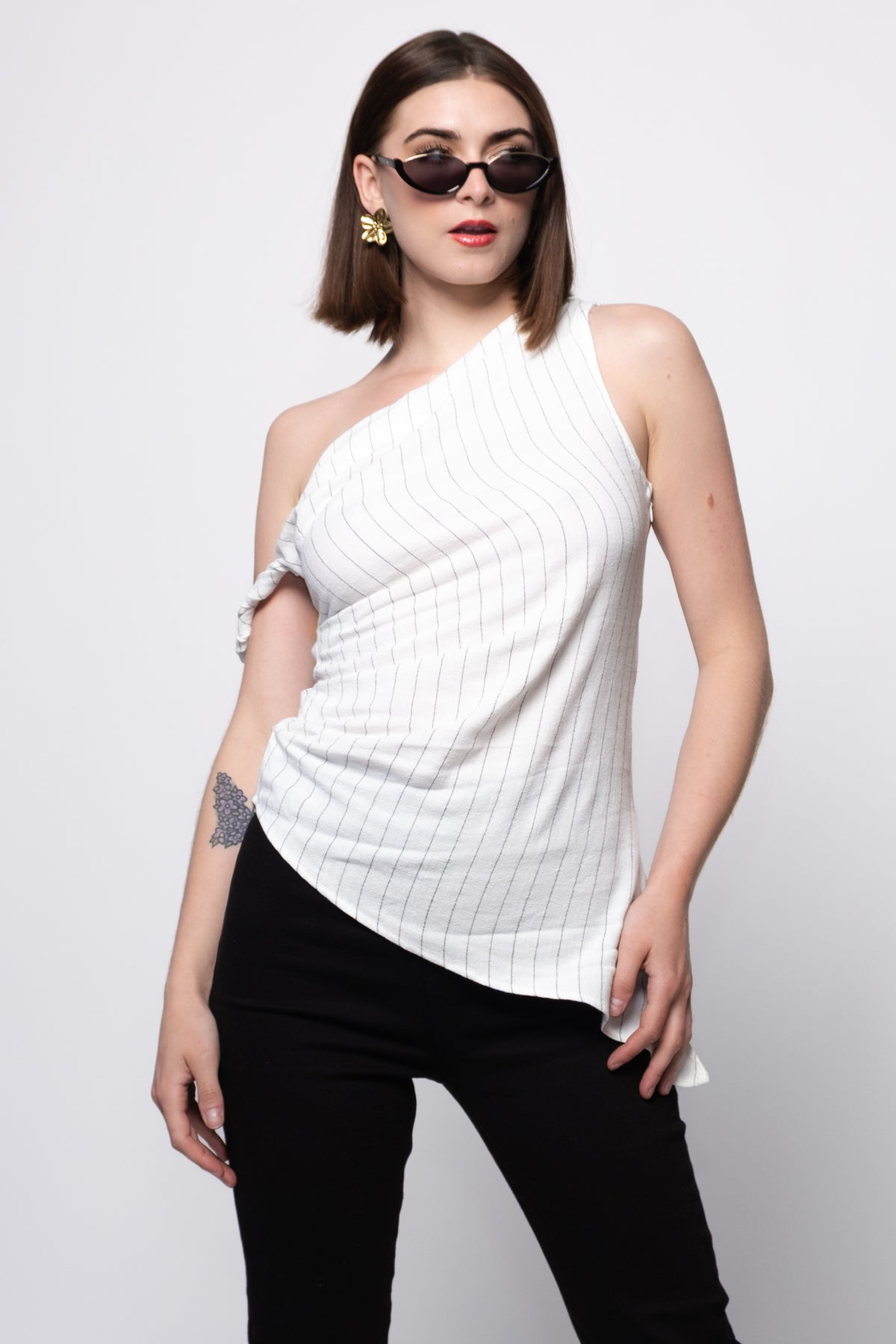 Char One Shoulder Top
