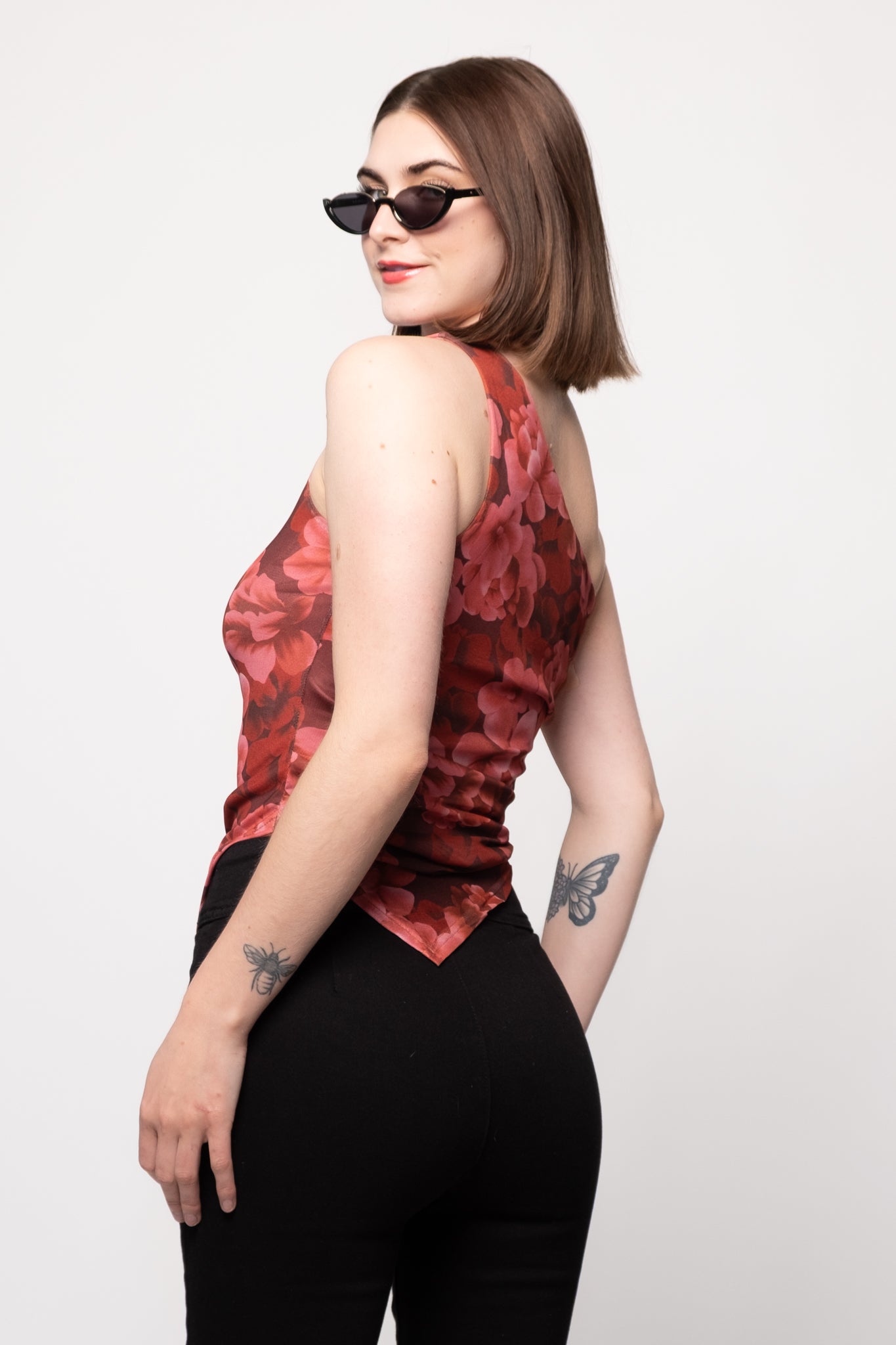 Sia One Shoulder Mesh Top – Calico