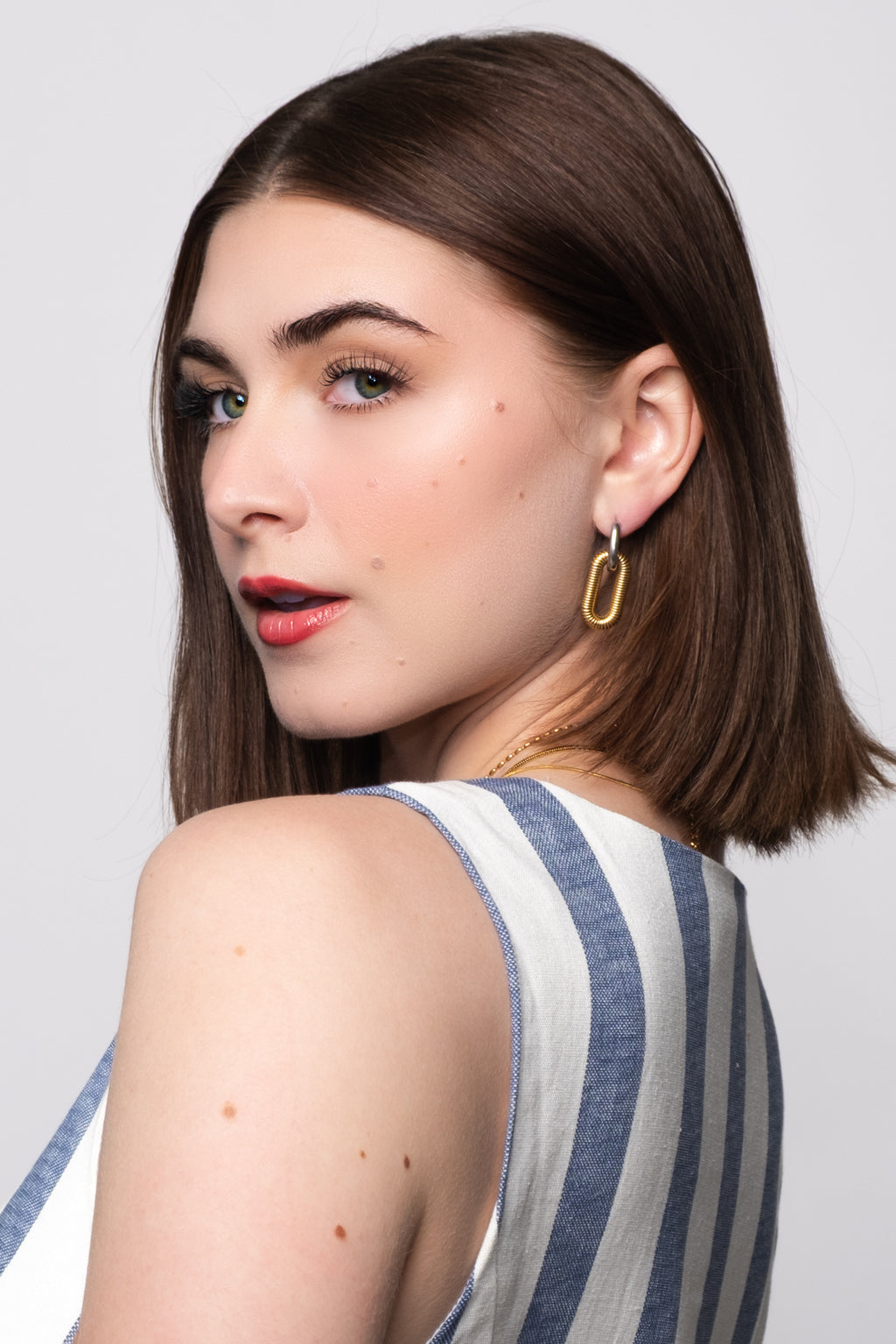 Mixed Metal Convertible Huggie Hoops