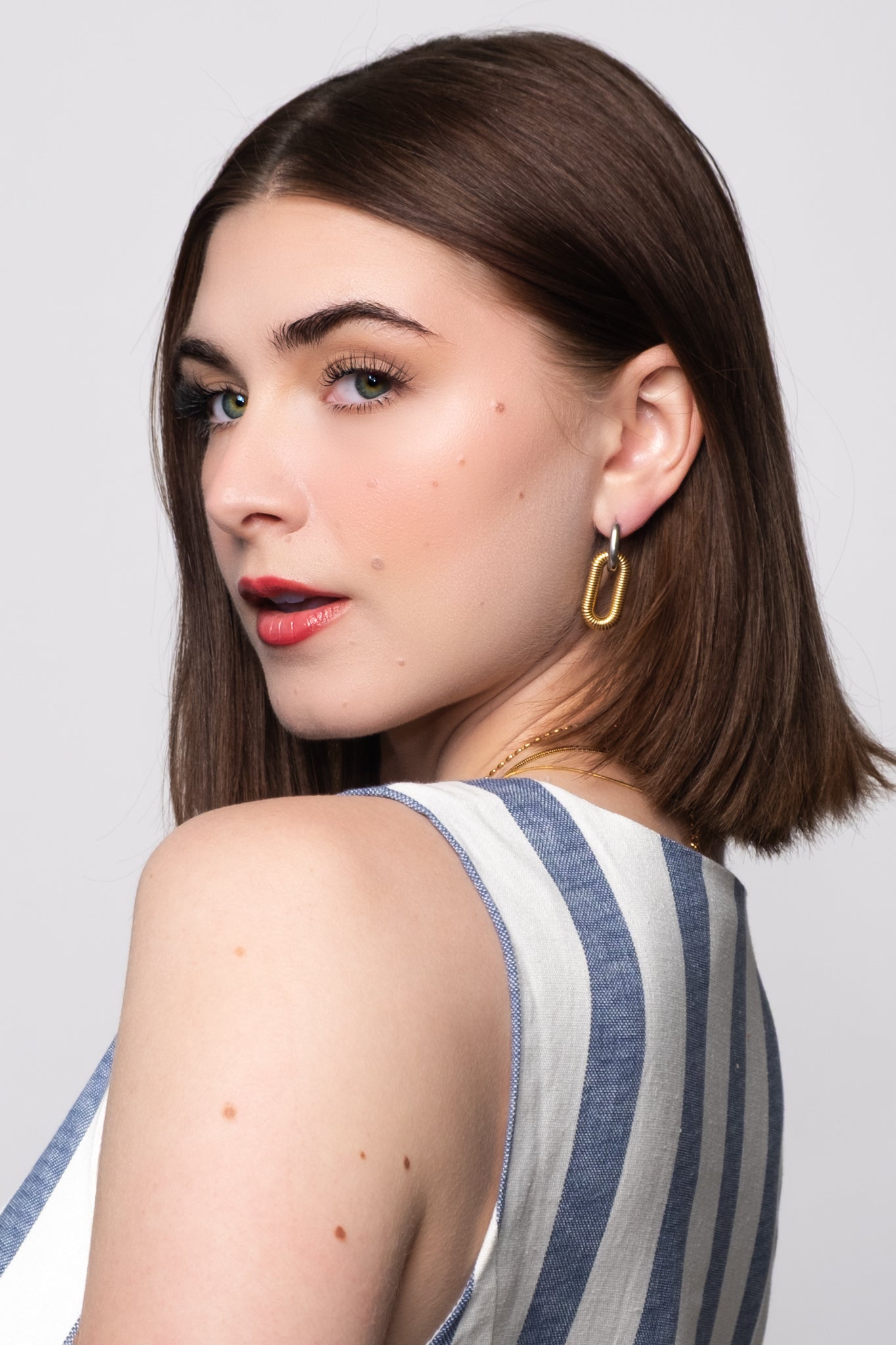 Mixed Metal Convertible Huggie Hoops