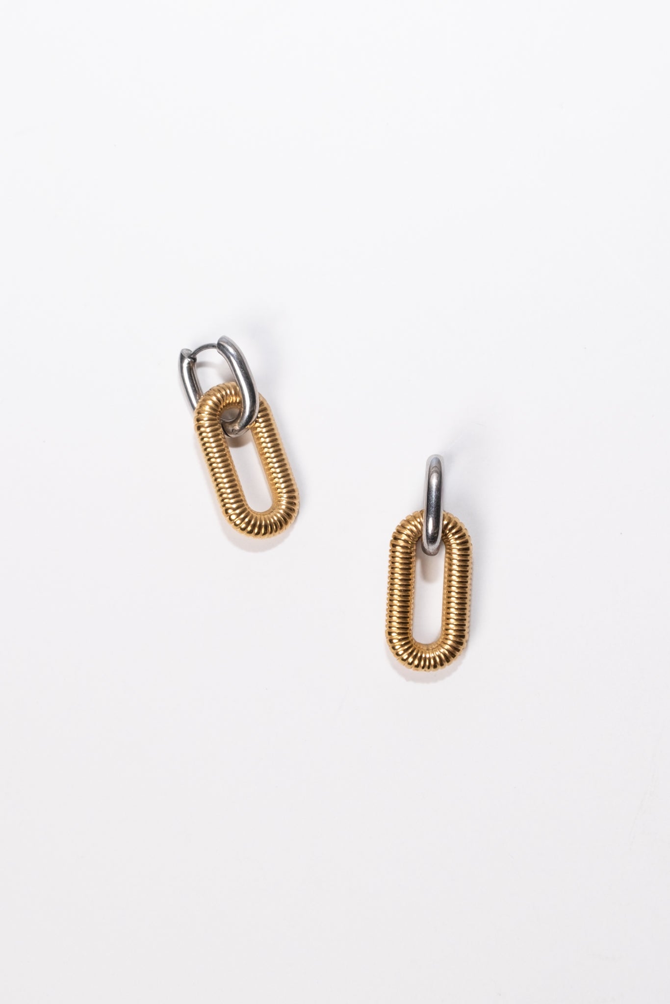 Mixed Metal Convertible Huggie Hoops