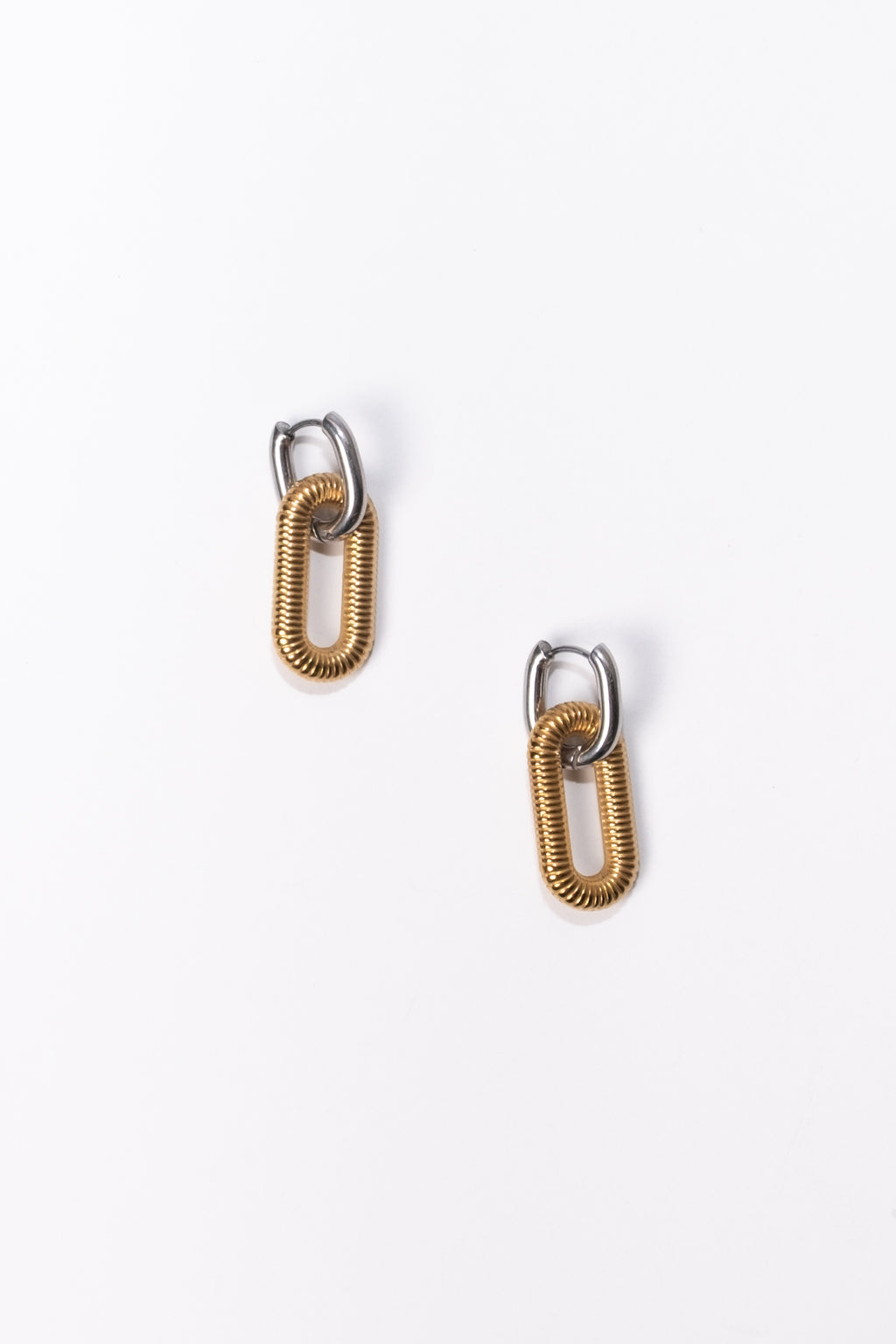 Mixed Metal Convertible Huggie Hoops