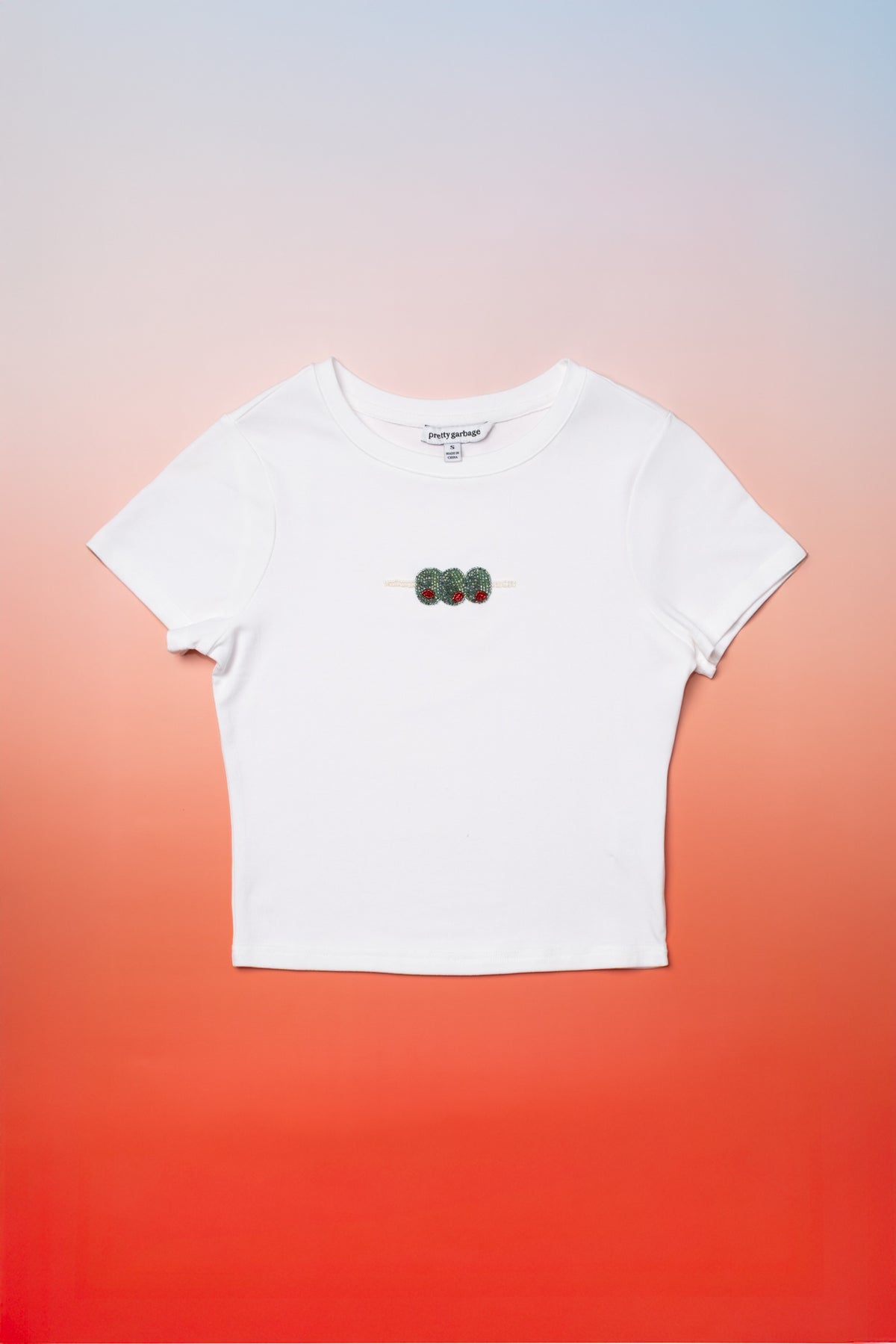Beaded Olive Baby Tee