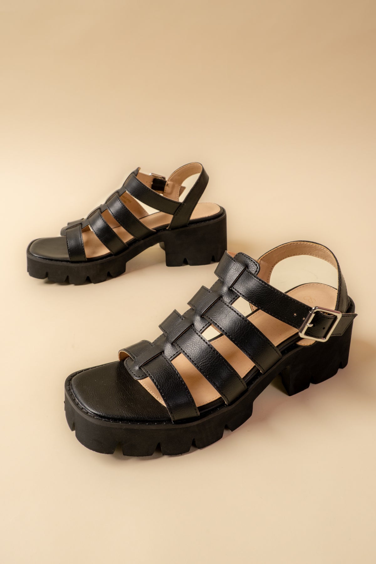 Strapped Lug Sole Sandals