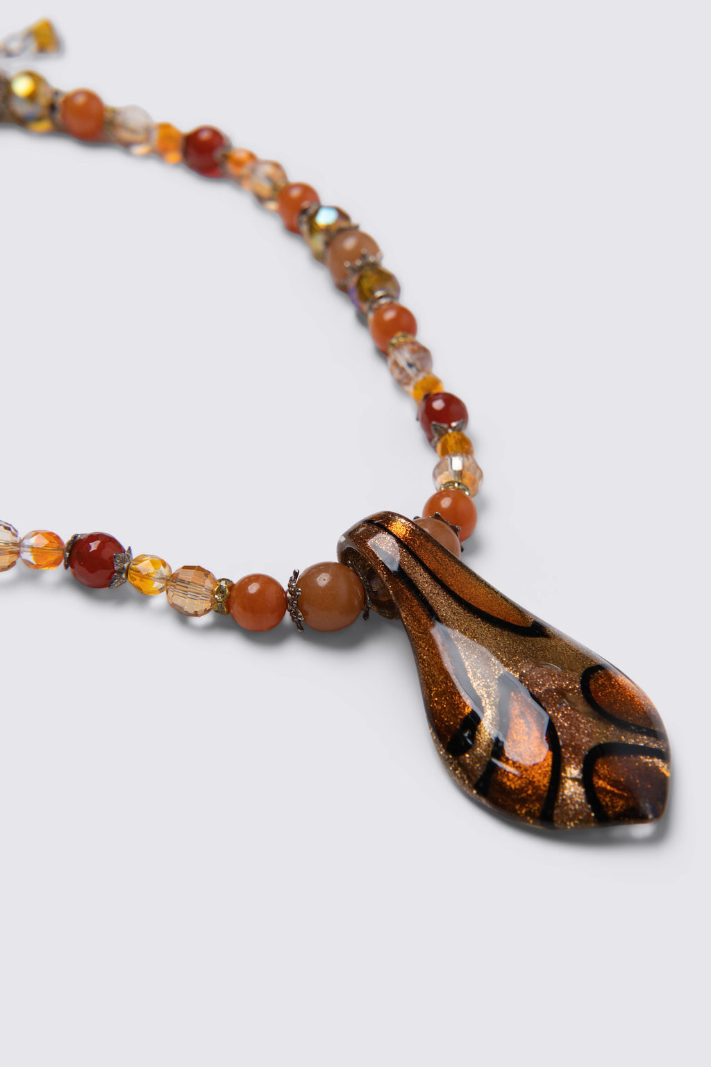 Y2K Beaded Murano-Style Art Glass Pendant