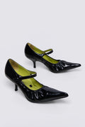 Y2K Bronx Scrunchy Patent Leather Kitten Heels
