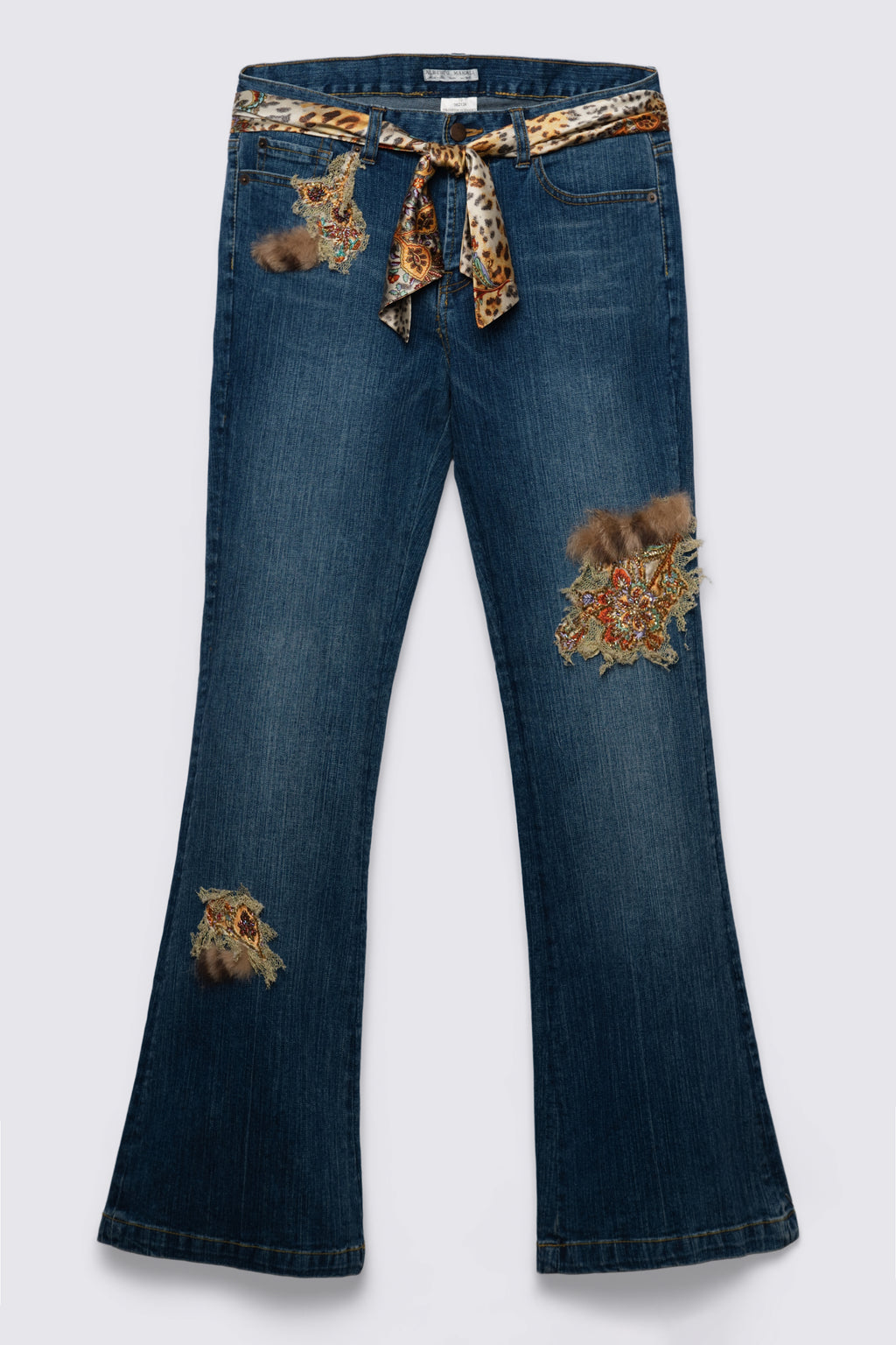 Y2K Alberto Makali Beaded & Embellished Midrise Flares