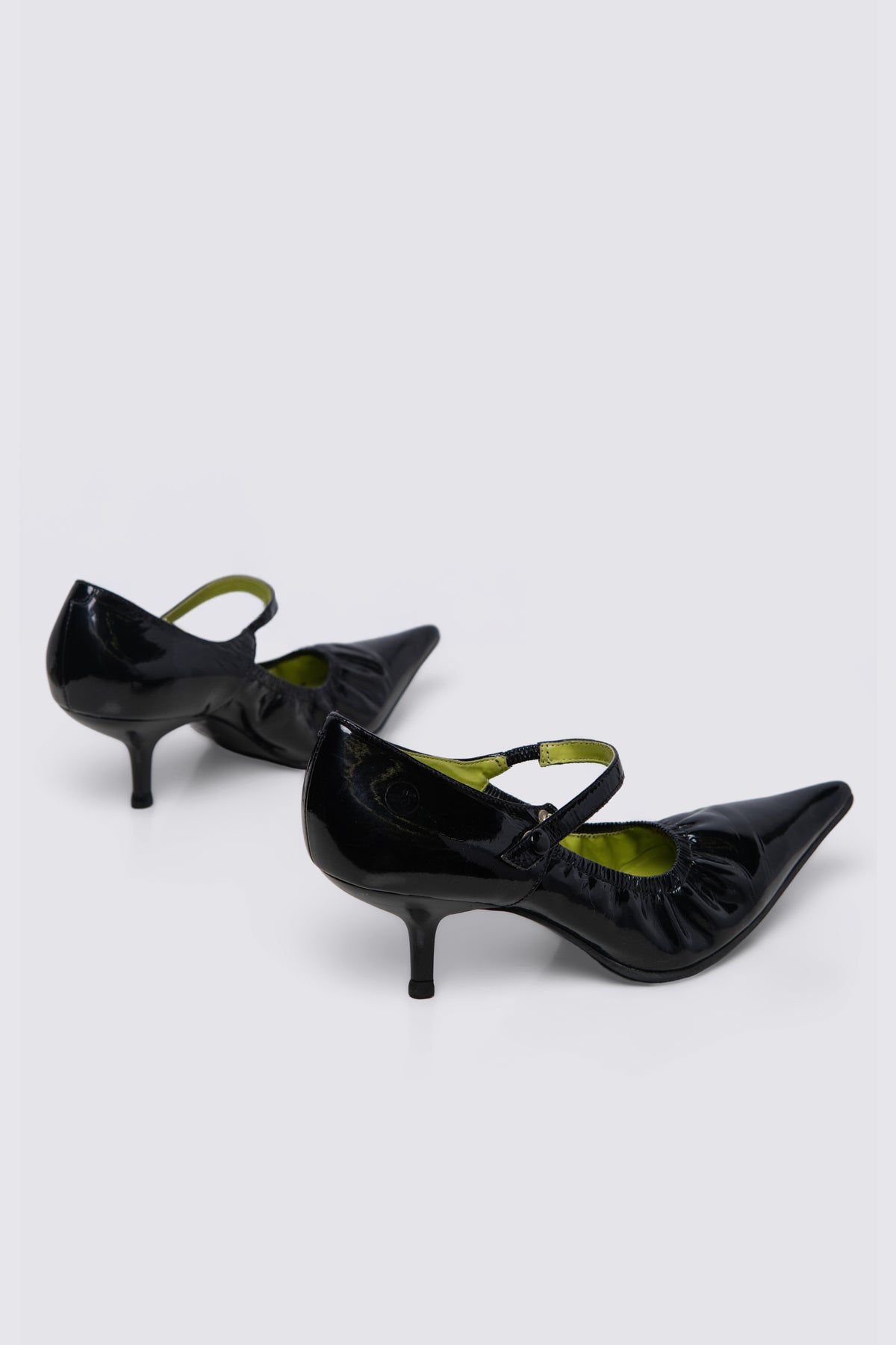 Y2K Bronx Scrunchy Patent Leather Kitten Heels