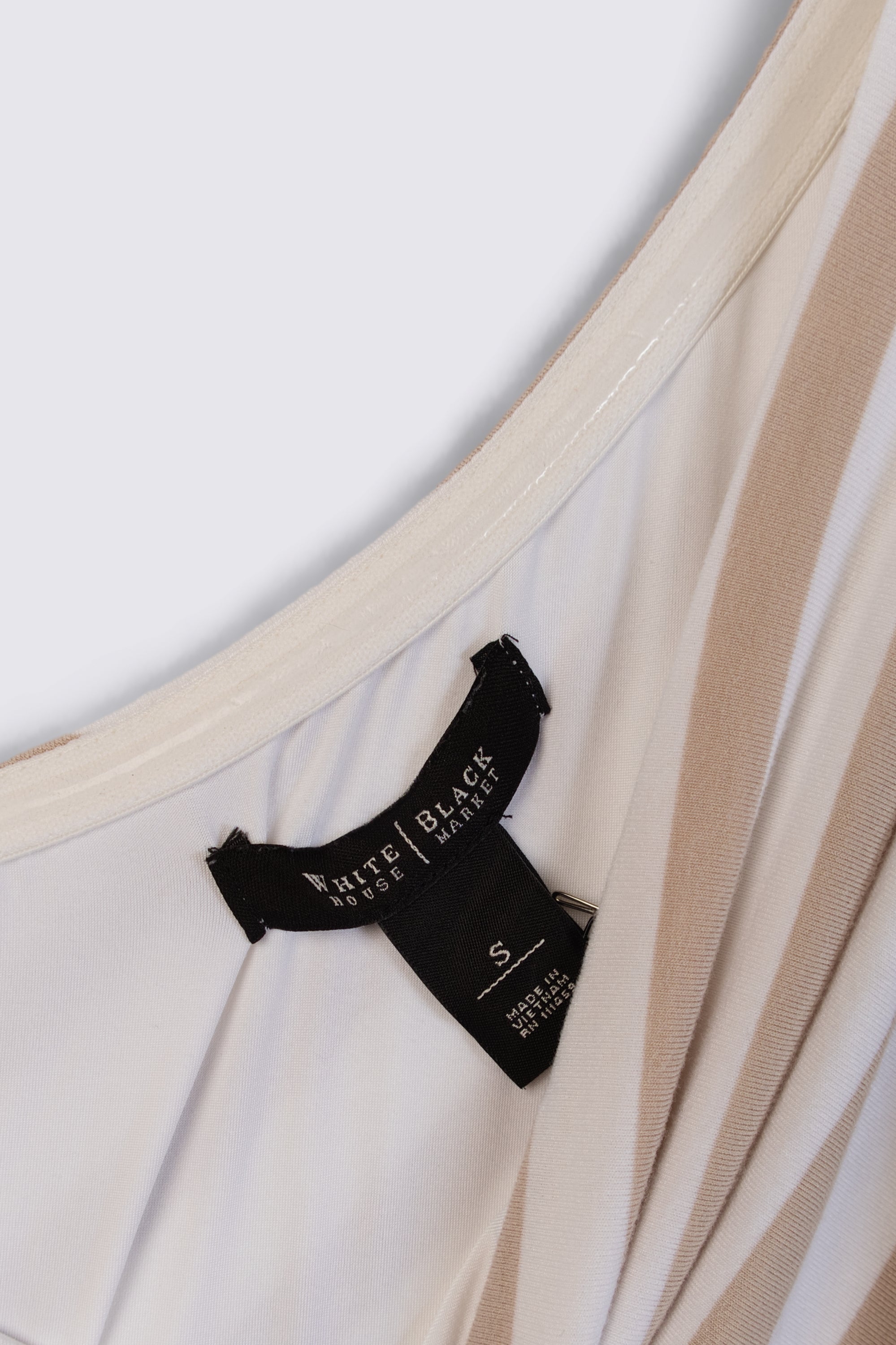 WHBM Striped One Shoulder Jersey Top
