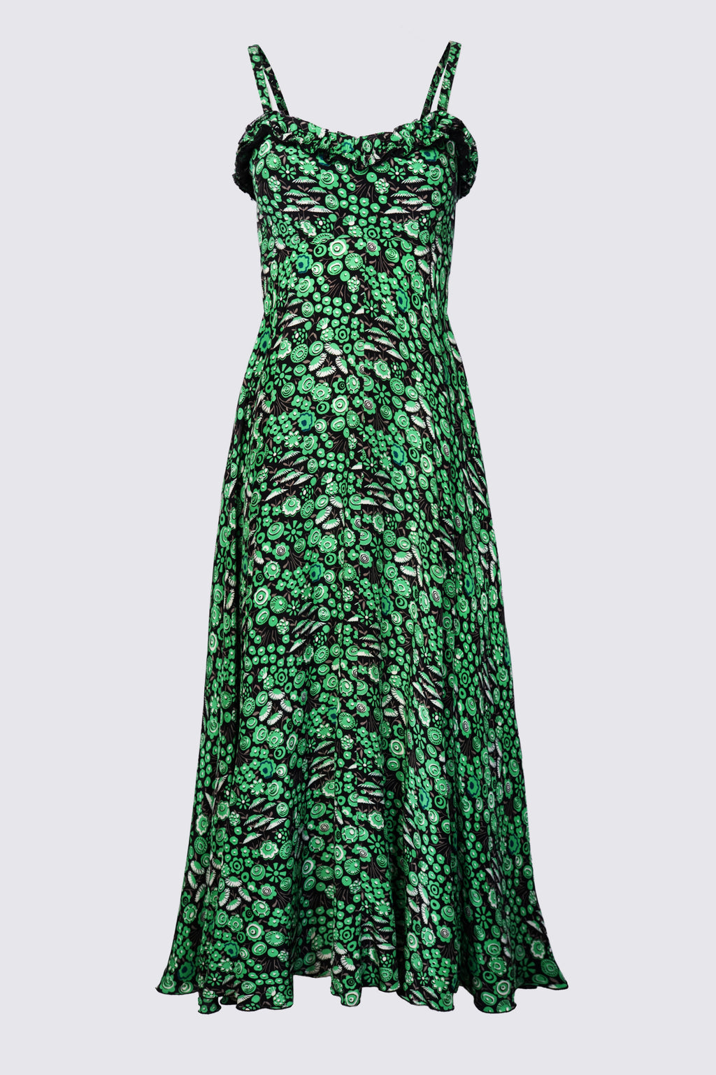 2006 Anna Sui Runway Floral Print Midi Dress