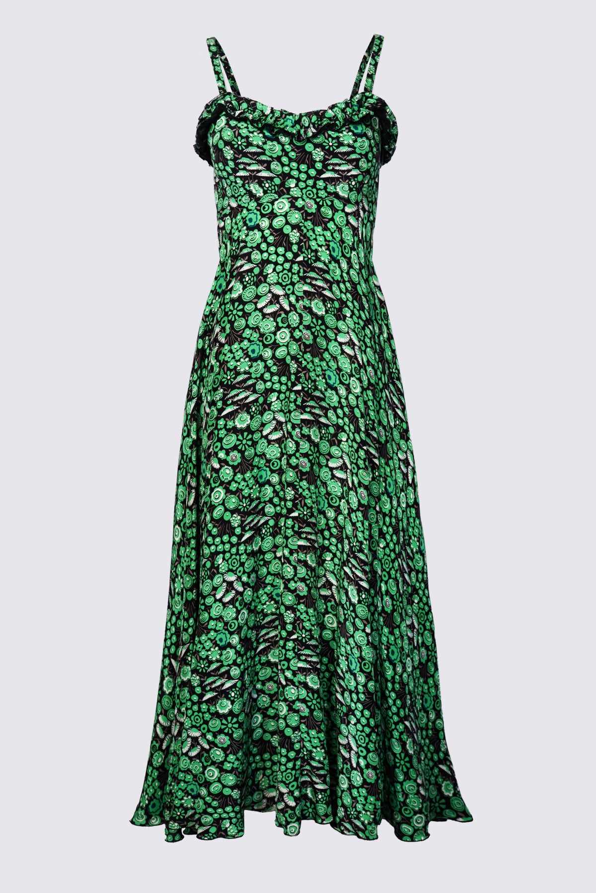 2006 Anna Sui Runway Floral Print Midi Dress