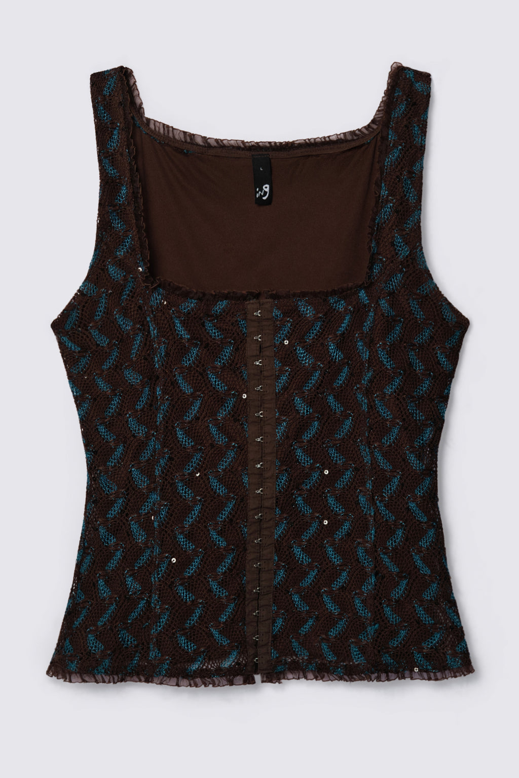 Y2K Shimmery Woven Corset Top