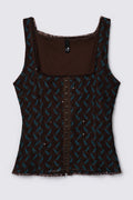 Y2K Shimmery Woven Corset Top