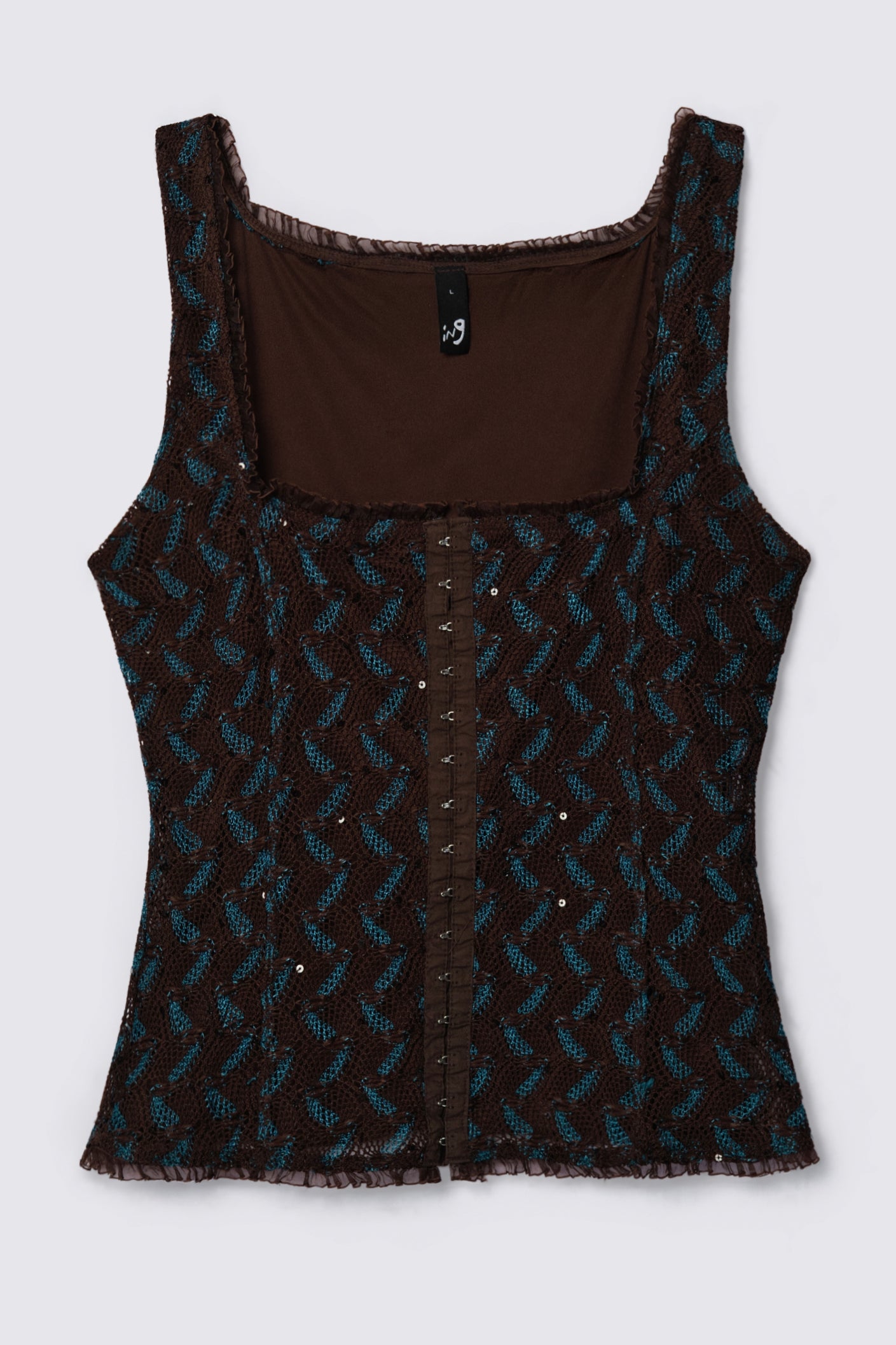 Y2K Shimmery Woven Corset Top