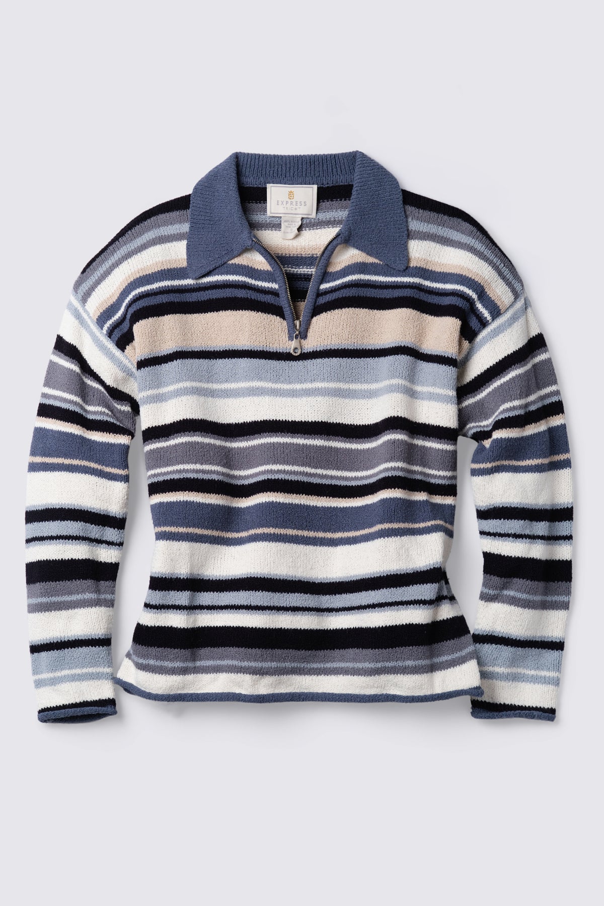 90s Express Striped Zip Sweater