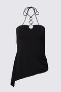 Y2K Fang Asymmetric Ring Halter Top