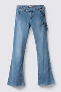Y2K Bubblegum Double Buckle Lowrise Flares